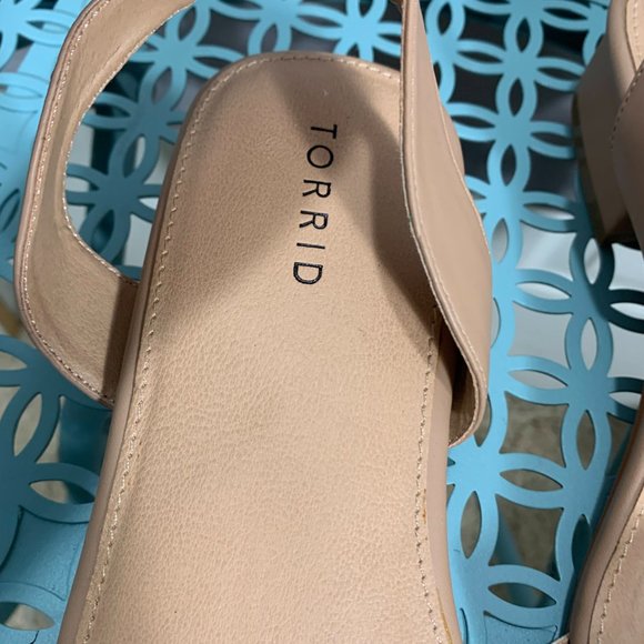 Torrid Womens Sandals Women 9W Slingback Block Heel SnakeSkin Print Faux Leather - Picture 4 of 9